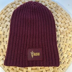 ASU Arizona State University Maroon Beanie Knit Winter Hat‎ Cap